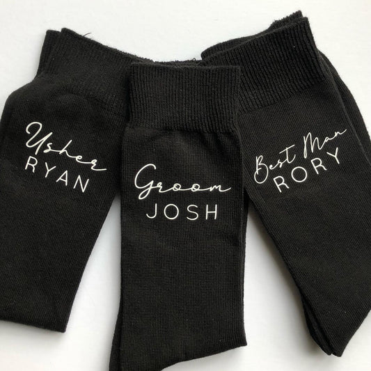 Men’s Personalised Socks | Best man socks | Wedding favour, Groomsman & Usher gift