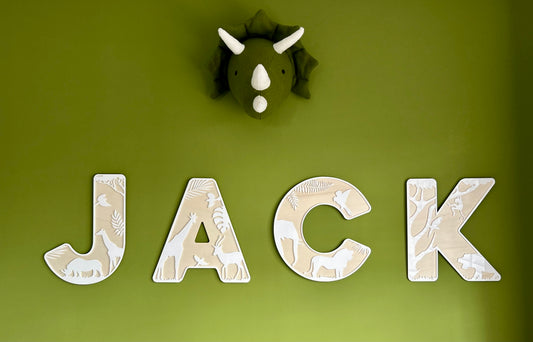 Jungle Initial Name Plaque