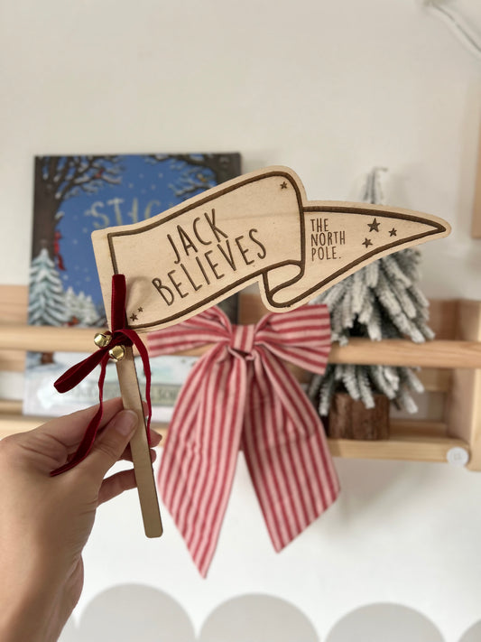 Wooden Christmas Decor/Prop Flag