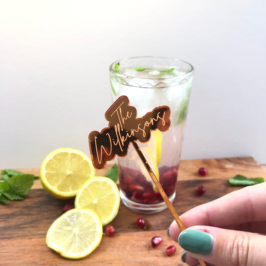 Personalised Wedding Cocktail Drink stirrer | Wedding Favours | Wedding place names.