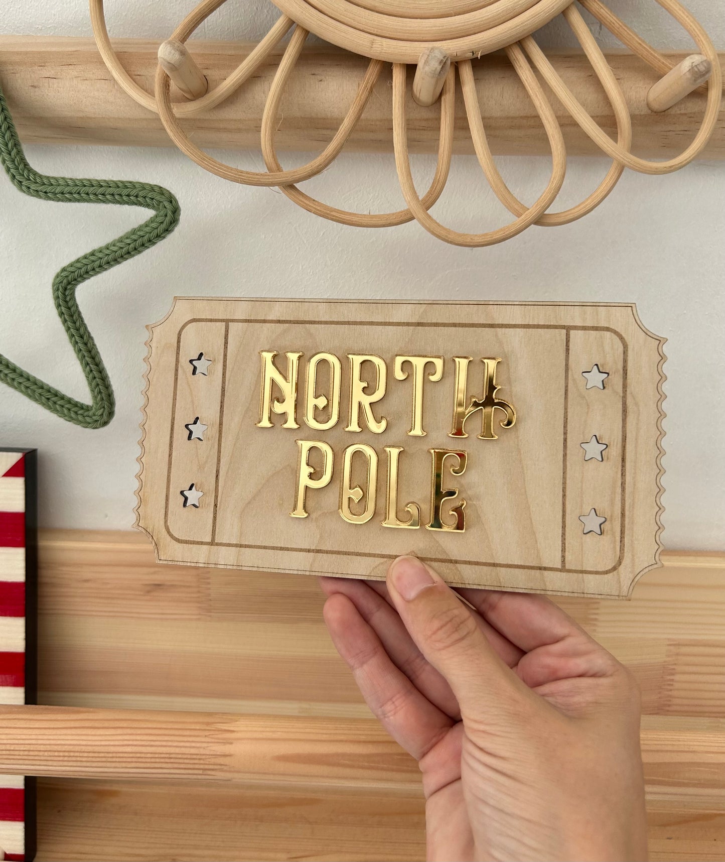 North Pole Ticket Wall Decor