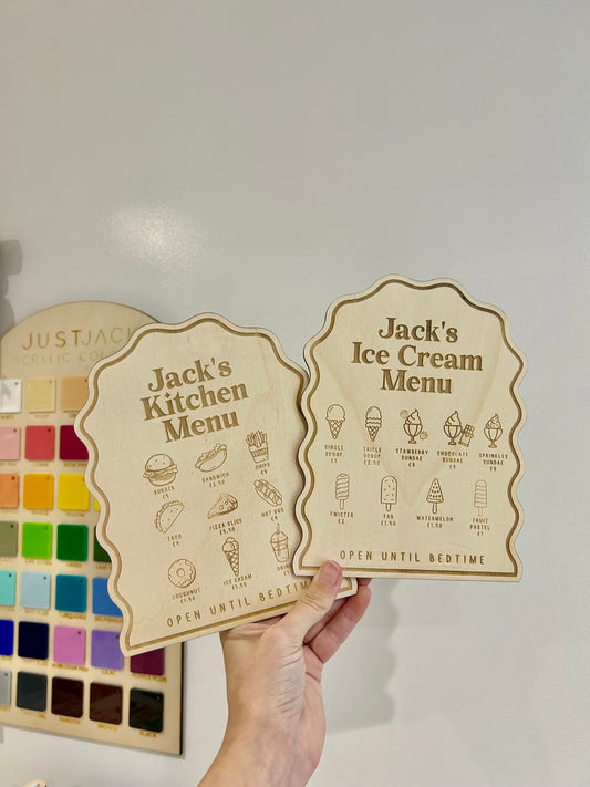 Wooden Kitchen, Ice Cream Menu