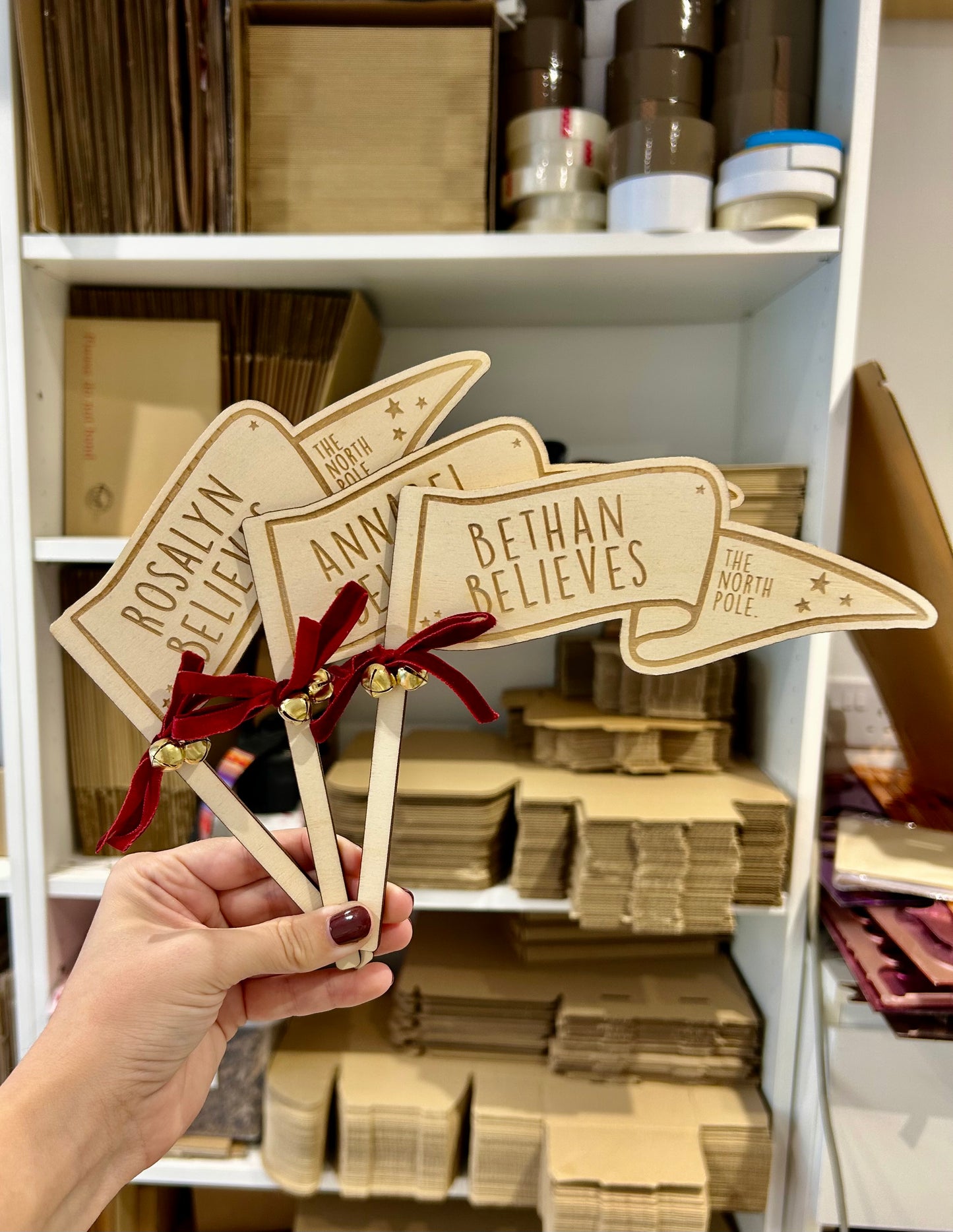 Wooden Christmas Decor/Prop Flag