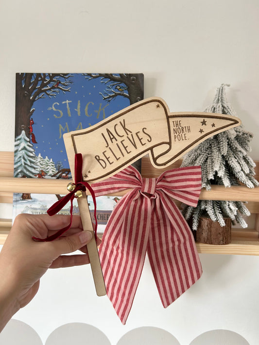Wooden Christmas Decor/Prop Flag