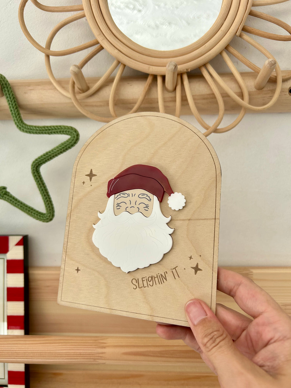 Santa Shelf Sitter Christmas Decor