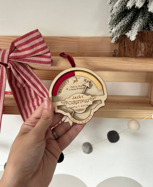 Personalised Nice List-o-Meter Hanging Decoration